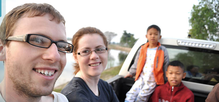 Traveling on a truck in Thailand